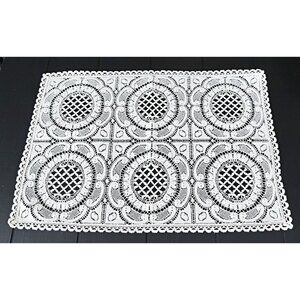 Large Open Lace Doily White Handmade Centerpiece Vintage  C3